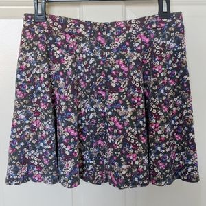 American Eagle Floral Skater Skirt with Buttons